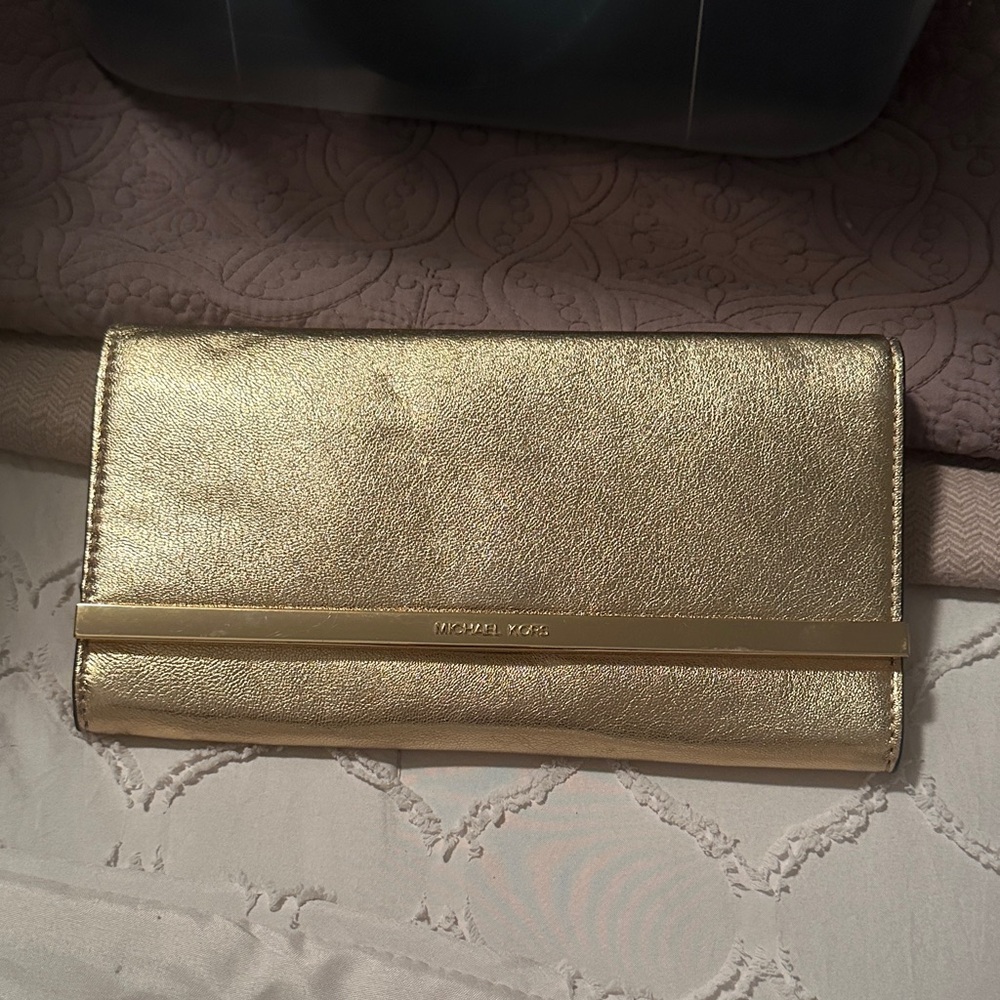 Michael Kors Metallic Gold Clutch
